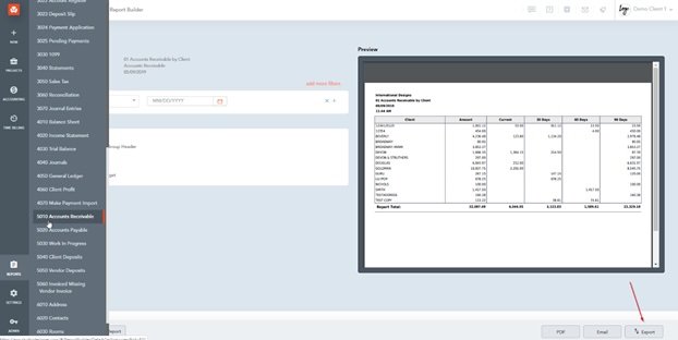 Exporting a Report to Excel