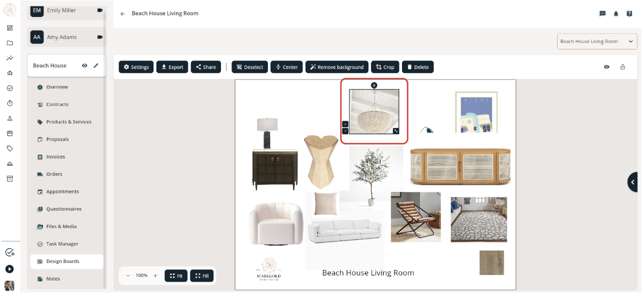 How to share a Design Board/Moodboard with your clients