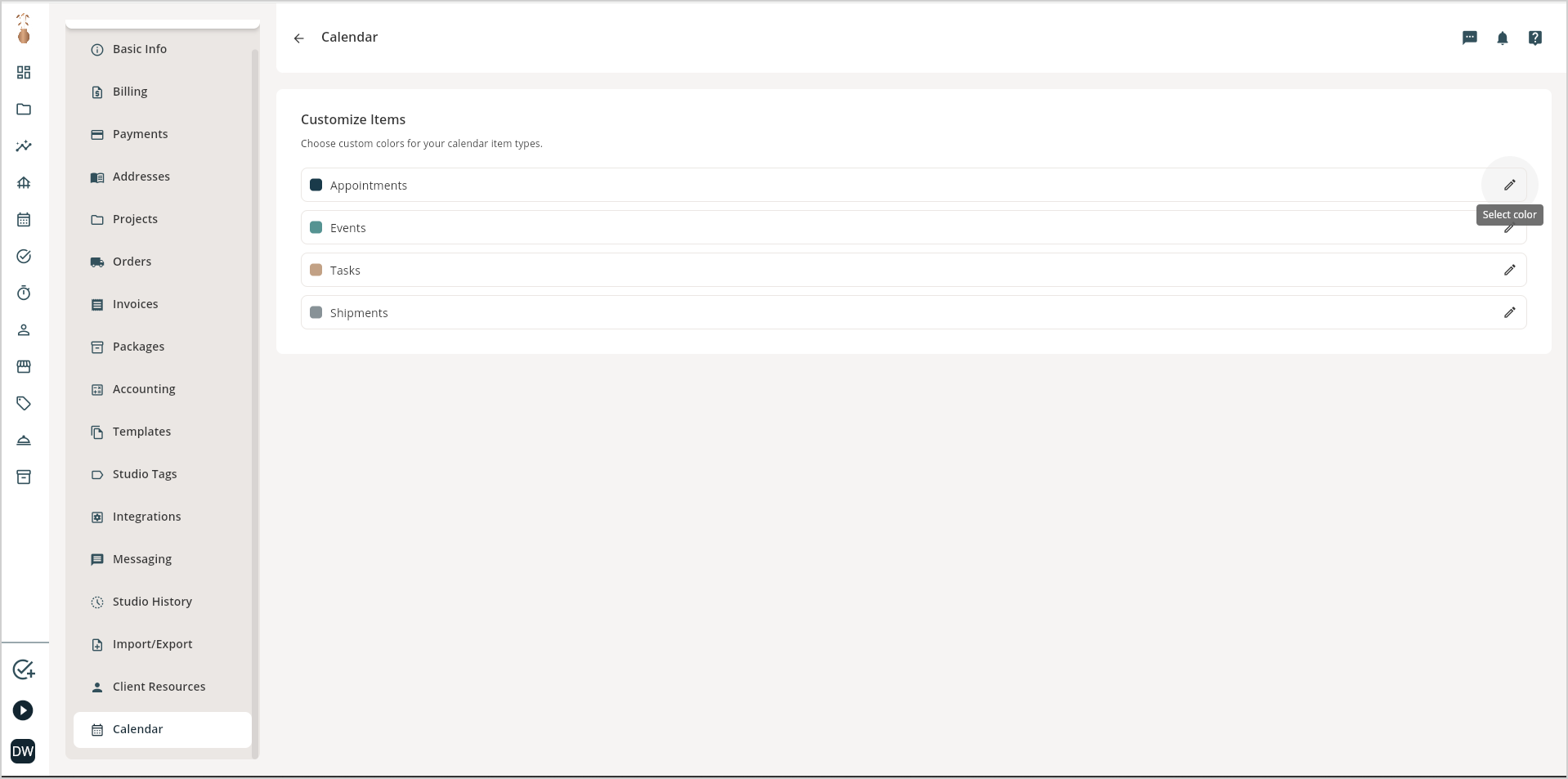 Customize Your Calendar Item Colors