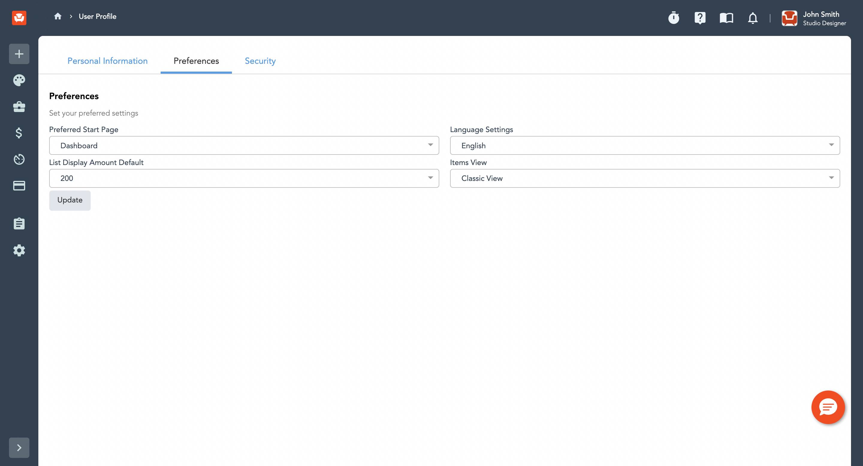 Setting Up a User Profile