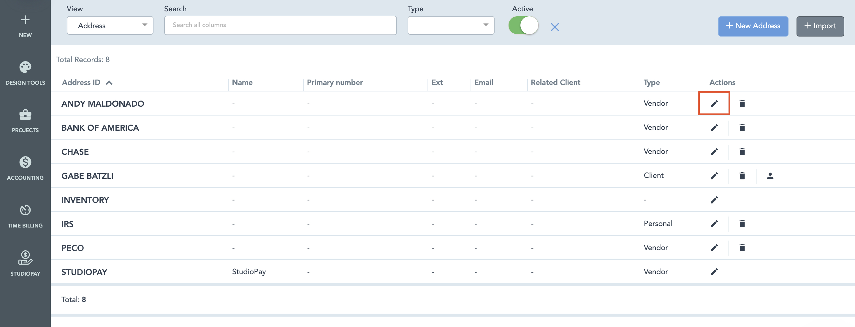 How to Edit an Address Record