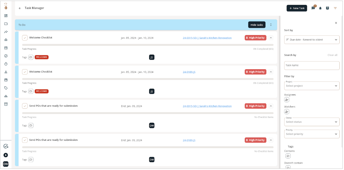 Navigating Tasks