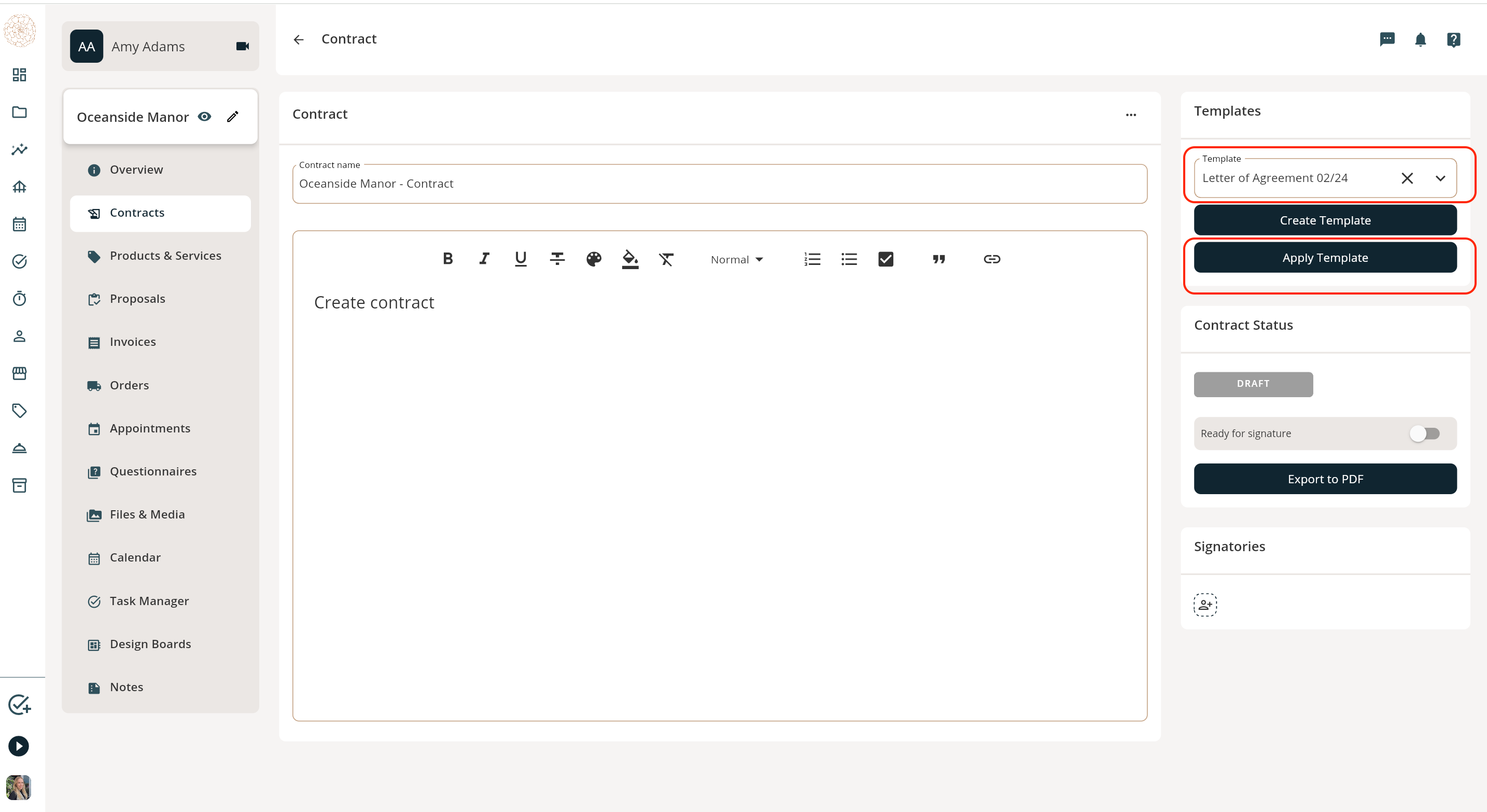 How to use a Contract Template