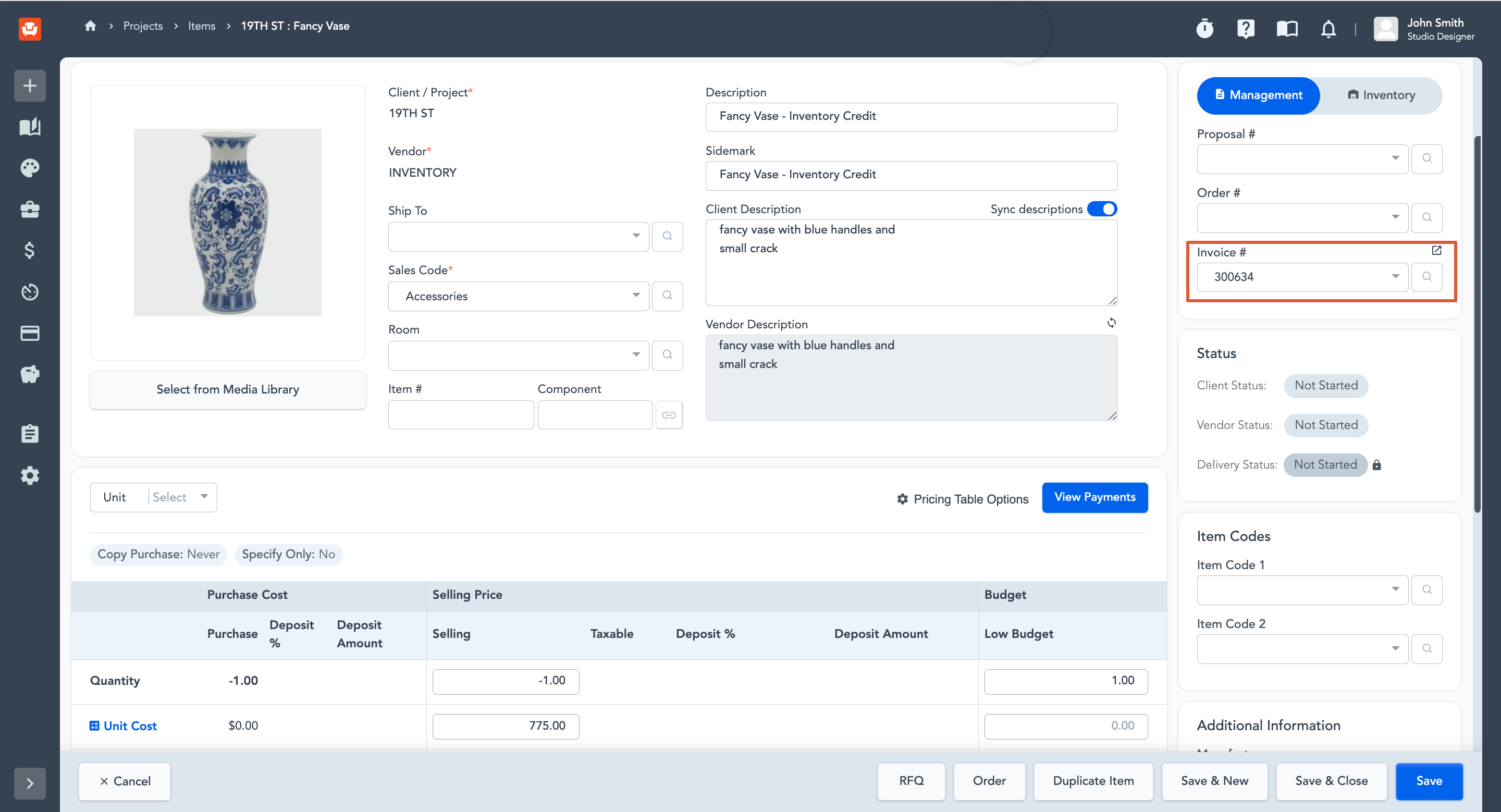 How to Create an Inventory Credit